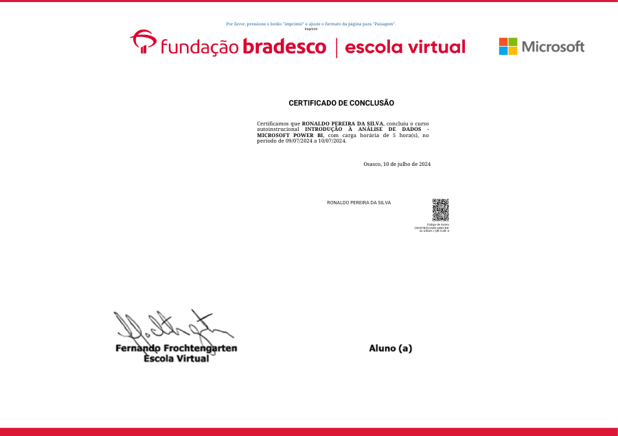 certificado de analise de dados